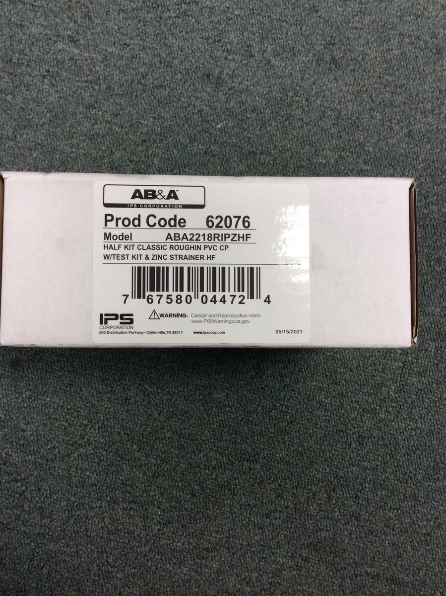 IPS Corp AB&A 62076 Half Kit Roughin PVC Kit ABA2218RIPZHF | eBay