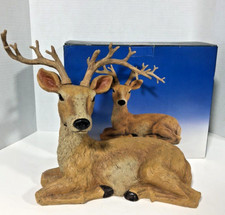 Reindeer Figurine Father Deer Figure original box Holiday Christmas Decor
