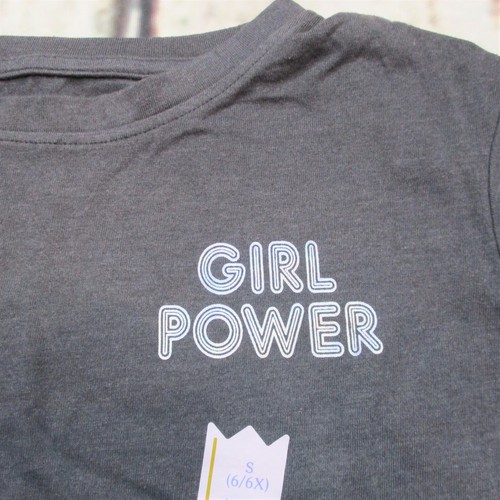 More Than Magic Little Girls 6/6X Girl Power Boxy Graphic T-Shirt Gray Holograph - Picture 3 of 5