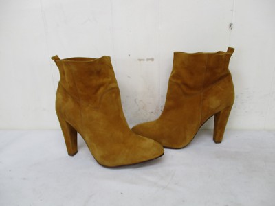 Topshop Tan Suede Leather High Heel Ankle Boots Womens Size 38 EUR