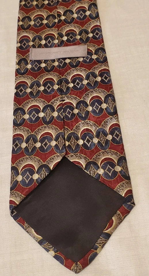 Corbata Geoffrey Beene para hombre roja/blanca/azul Geo L 58" W 4,5" Foto 4 de 4