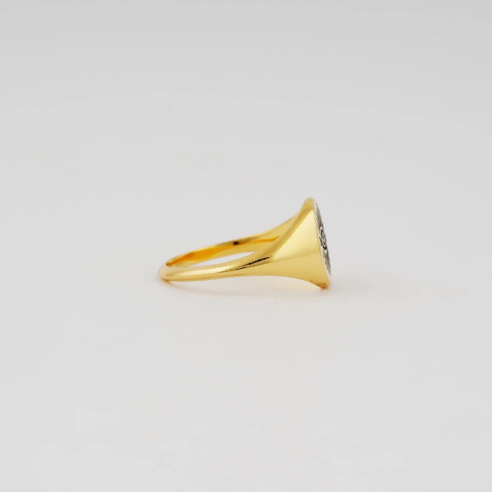 Evil Eye Oval Signet 925 Sterling Silver Ring - Image 3 of 4