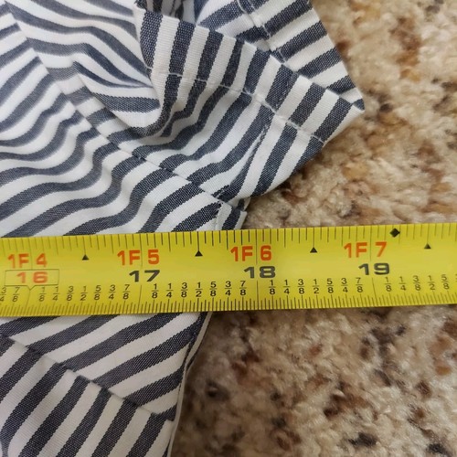 Allen Solly Medium Striped White Gray Cotton Blend Lined Dress Office Travel - Picture 7 of 14