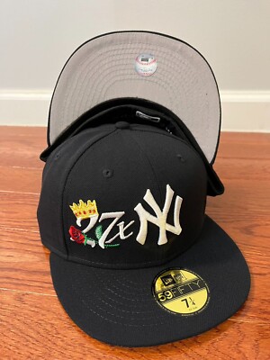 New York Yankees MLB 27X World Champions+Year Patch New Era 59Fifty Fitted-Navy