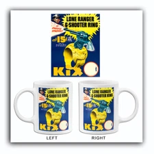 Kix Cereal - Lone Ranger 6-Shooter Ring - 1947 - Promotional Advertising Mug