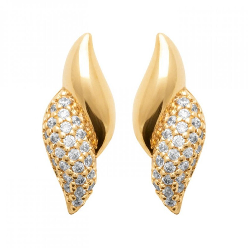 Puces d'oreilles oxyde zirconium en or 18 carats, le cadeau d'anniversaire idéal
