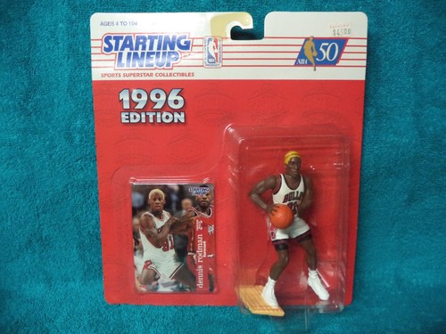 1996 Edition DENNIS RODMAN Yellow HAIR Starting lineup rare edition trading card - Picture 2 of 9