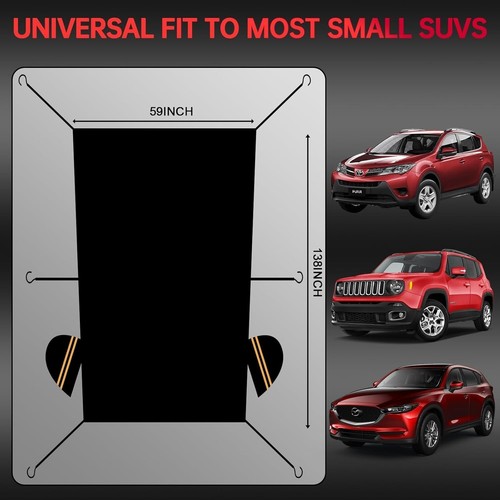 Universal SUV Half Car Cover Waterproof All Weather, Hail Protector Black - Picture 7 of 7