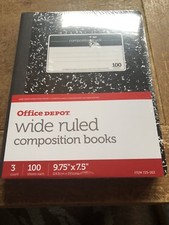 3 pack Composition Notebooks Wide Ruled 100 sheets New Unopened NWT