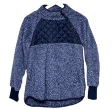 Eden Ruth Sz Small Navy Quilted Snap Button Sherpa Ii Pull-over
