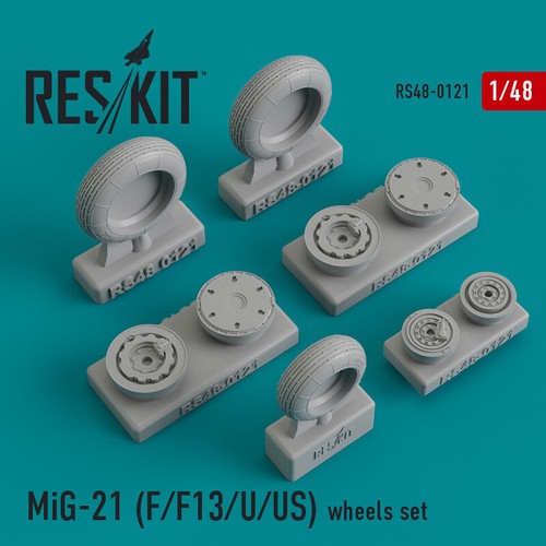 Reskit RS48-0121 - 1/48 – Wheels set for MiG-21 (F/F13/U/US) Resin Detail - Picture 11 of 12