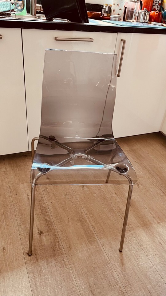 John Lewis Dining Chairs Set of 4 Multicoloured Acrylic Perspex * GC eBay