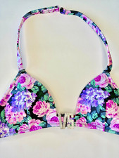 Victoria Secret bikini top swim XS Halter VS Shine Logo Hardware 30C 32AB 34AA