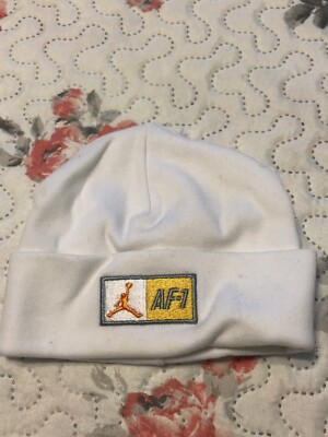 Nike Beanie Hat Cap Baby Months White AF-1 Head Cap One Size Air  Force One