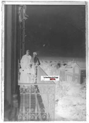 Plaque verre photo ancienne négatif noir et blanc 6x9 cm hommes chasse