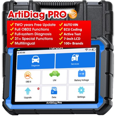 TOPDON AD PRO V2.0 Car Diagnostic Tool Auto OBD2 Scanner Code Reader SRS ABS