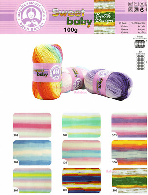 Ören Bayan Madame Tricote Paris SWEET BABY Batik 100g 360m Wolle Angebot 