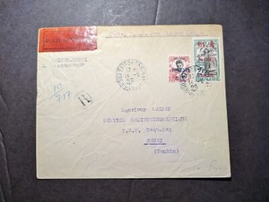 1929 French Indochina Airmail Cover Saigon to Hanoi Tonkin Vietnam