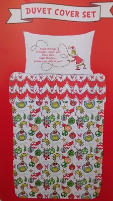 Dr Seuss The Grinch Christmas Duvet Cover Set Single Primark Home