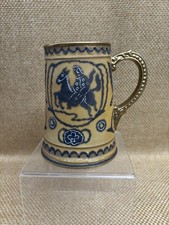 Vtg Nippon Morimura Beer Stein Warrior on Horse Handpainted Japan Porcelain Mug