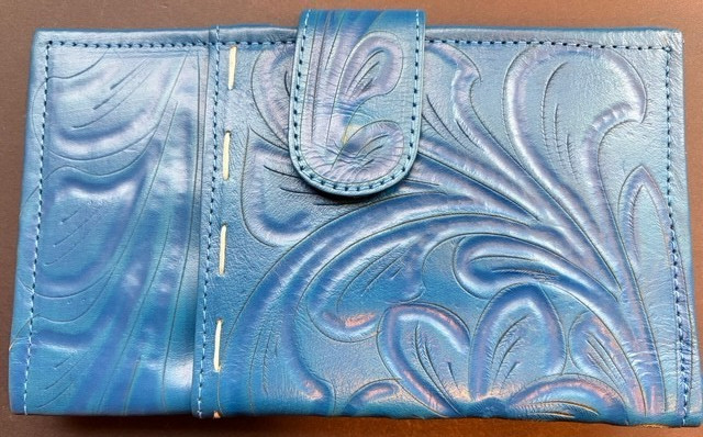 Ladies Blue Tooled Leather Wallet (NWT)