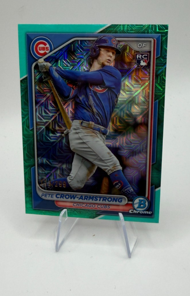 2024 Bowman Chrome - Pete Crow-Armstrong #45 Aqua Mojo Refractor /299 (RC)