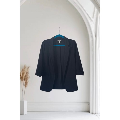 Women's Black Maurices Jacket Open Front Blazer Medium 