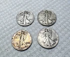 4)  1942  Walking Liberty Half Dollars U.S 90% Silver