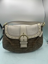 Vintage Coach Y2K Soho Buckle Studded Signature Canvas Leather Shoulder Bag