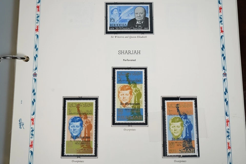 COLEÇÃO MUNDIAL SIR WINSTON CHURCHILL DE 180+ SELOS SEM MARCA DE CHARNEIRA ARMAZENADOS NO ÁLBUM - Imagem 2 de 4