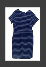 Old Navy Women's Size Large Navy & White Striped Knit Sheath Dress New With Tags