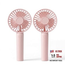 Portable Handheld Fan 2 Pack, USB Rechargeable Mini Fan, Ultra Quiet, 3 Speeds