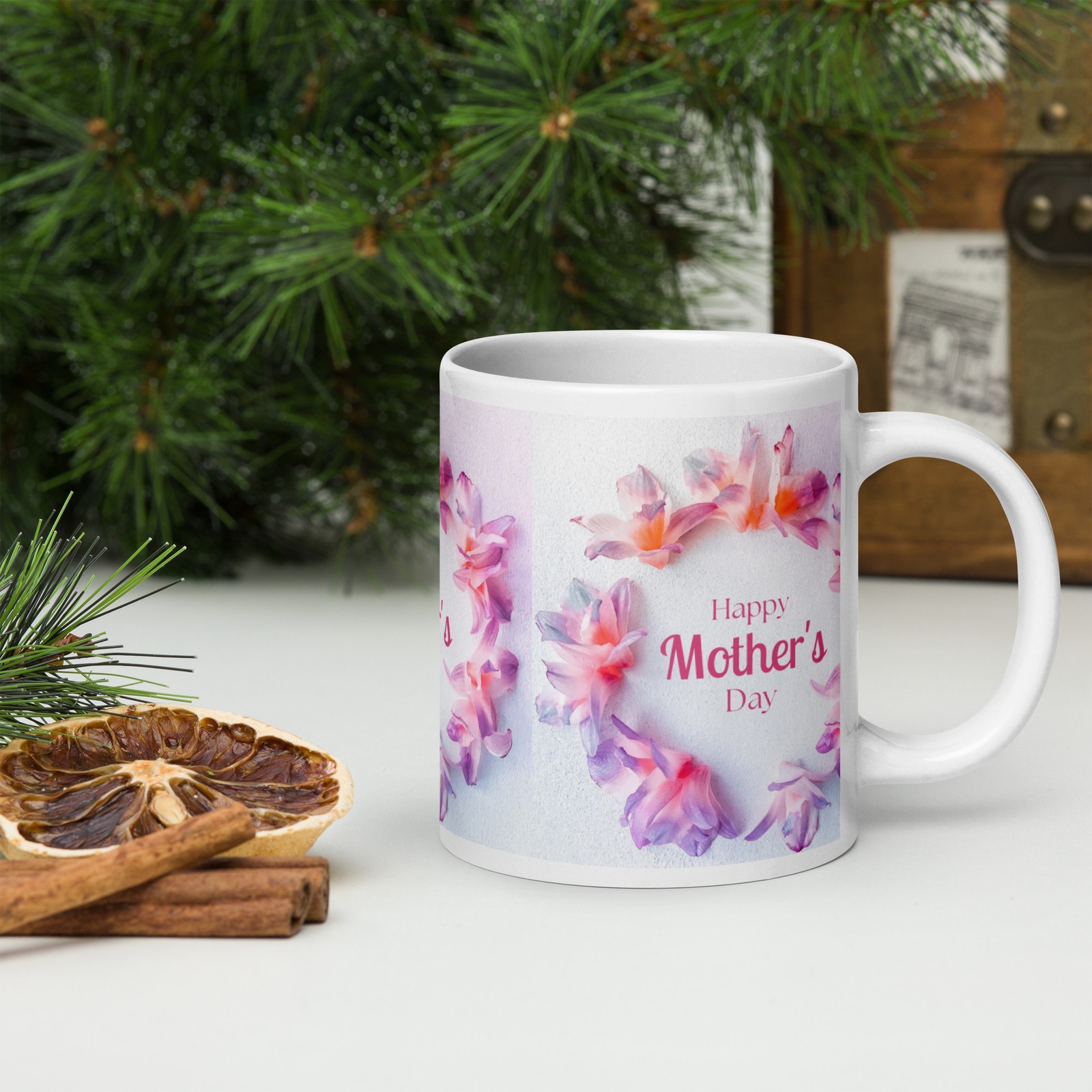White glossy mug