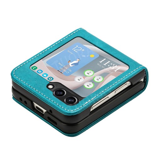 Hülle für Samsung Galaxy Z Flip 7 6 5 4 3 Handy Tasche Leder Schutz Cover Case - Picture 48 of 95