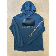 Browning Mens Taylor Hooded Long Sleeve Tee Shirt Medium