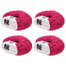 Cotton Yarn,Soft Knitting Yarn -4 Skeins/4 218yards/4 4.54oz/Rose Red