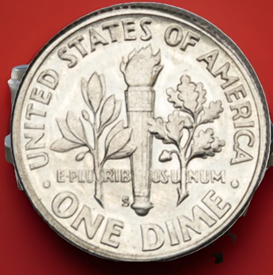 Moneda de diez centavos Roosevelt 1955-S 90 % gema de plata BU envío rápido Foto 2 de 4