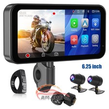 Wireless Motorcycle CarPlay Android Auto 6.25" Touch Screen GPS Navigation TPMS