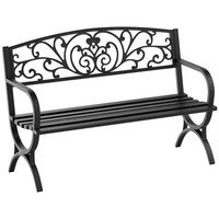 Gartenbank Sitzbank Blumenbank Metall GartenmöBel 2-Sitzer 240Kg Schwarz