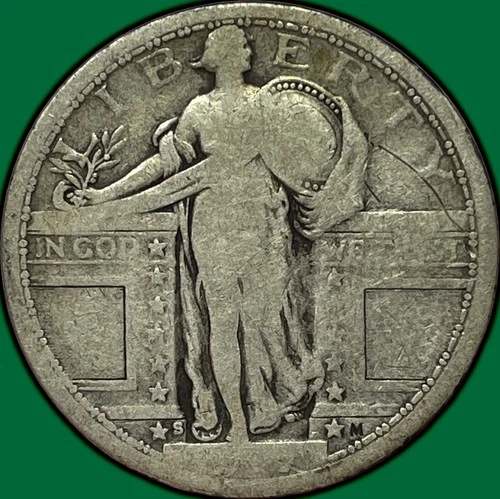 1917-S Type 1 Standing Liberty Quarter Very Good VG Coin #32384