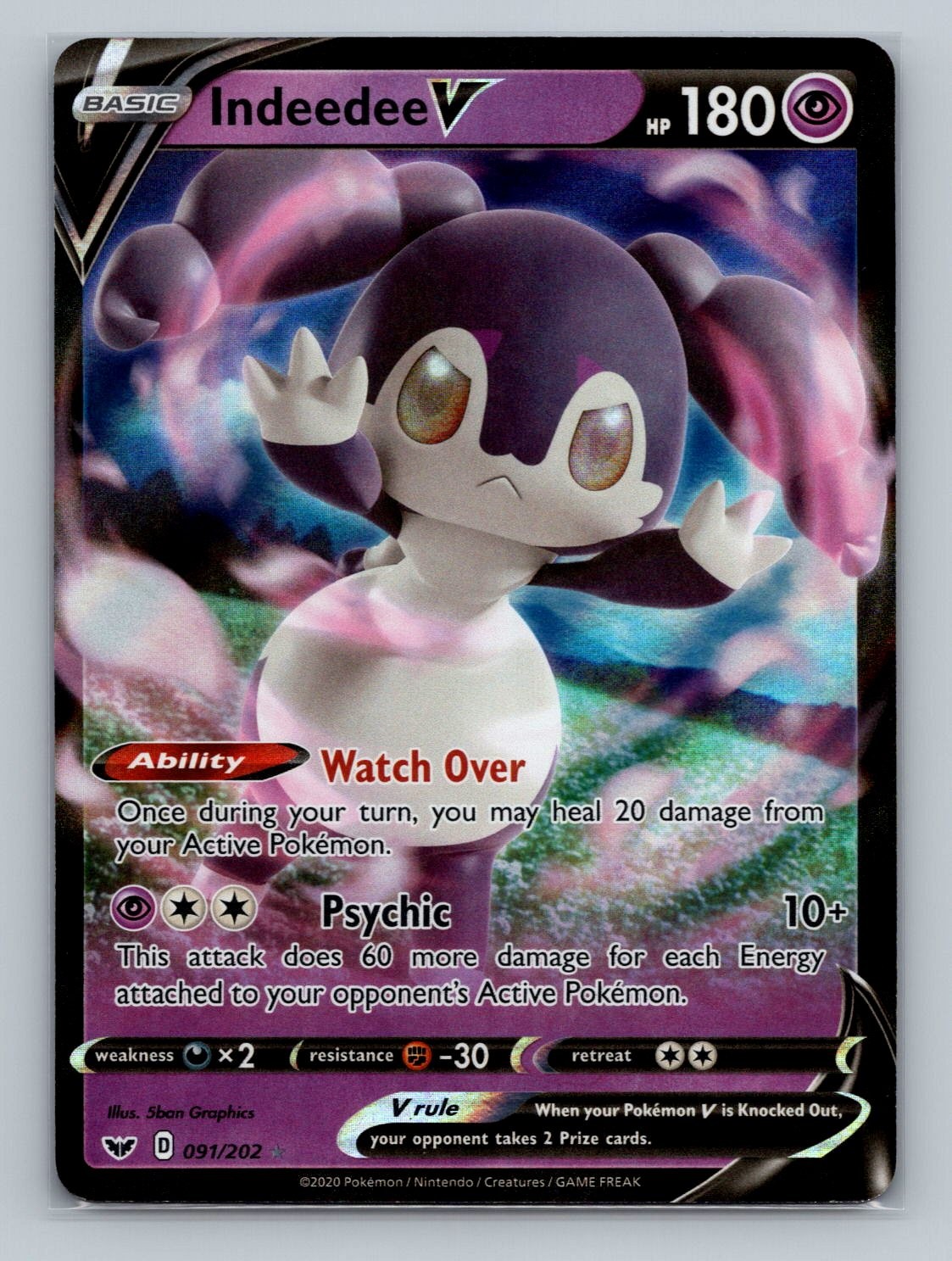 Pokemon SWSH01: Sword & Shield Base Set #091/202 Indeedee V