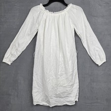 MICHAEL Michael Kors White Cotton Off Shoulder Smocked Long Sleeve Dress XS