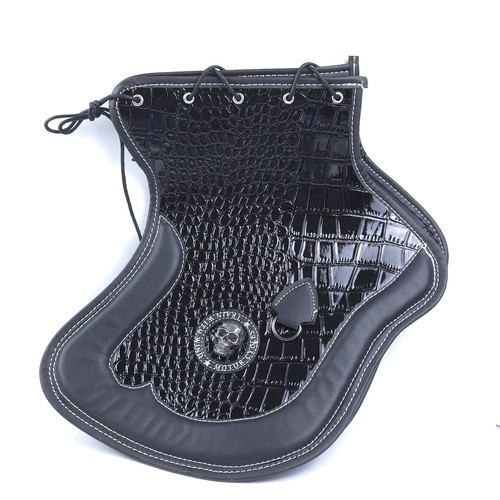 Sillín lateral de motocicleta cuero protector térmico deflectores ajuste universal para Harley - Imagen 2 de 2