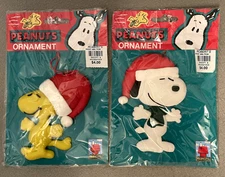 Lot of 2 - Peanuts Snoopy & Woodstock Kurt S. Adler - Hand Crafted Ornaments