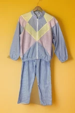 Saybury Vintage Multicolor Pastel Seersucker Stripe Set Jacket & Pants -Plz Read