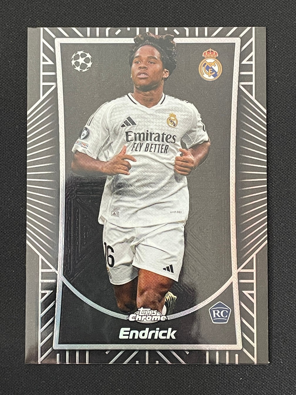 Endrick 2024-25 Topps Chrome UEFA Shadow Etch Refractor Rookie RC #SE-9