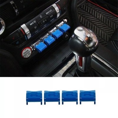 4X ABS Blue Dashboard Navigation Button Cover Trim Für 2015-2022 Ford Mustang