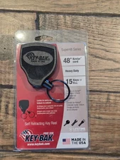 Key-Bak Self Retracting Key Ring Reel Super 48" Cord Holds 15 keys 8-10oz