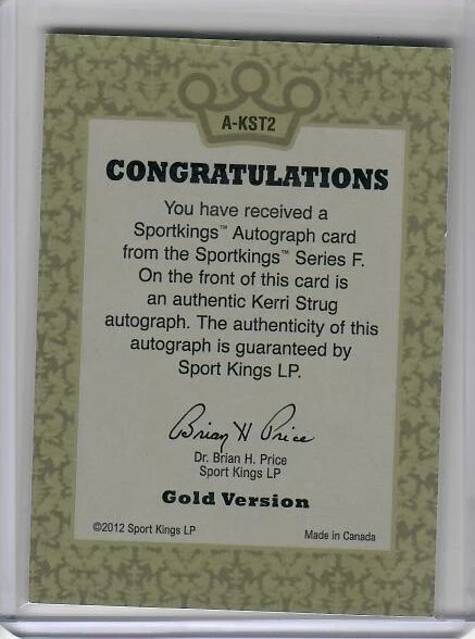 2013 ITG SportKings Series F Kerri Strug OURO AUTÓGRAFO AUTOMÁTICO /10 TEAM EUA - Imagem 2 de 2