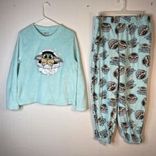 Disney 100 Star Wars Grogu  The Child  2 Piece Pajama Set Size L 12-14 